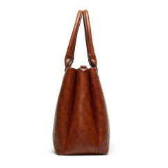 Crocodile Patterned Women's Handbag PU Leather Trendy Tote Bag Large Capacity Shoulder Bag Two-piece set
