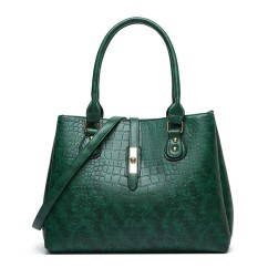 Crocodile Patterned Women's Handbag PU Leather Trendy Tote Bag Large Capacity Shoulder Bag Two-piece set