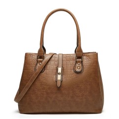 Crocodile Patterned Women's Handbag PU Leather Trendy Tote Bag Large Capacity Shoulder Bag Two-piece set