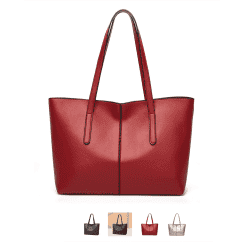 Trendy Women’s Handbag, Premium Leather, Zipper Closure, Shoulder & Hand Carry, Dual Main Compartment, iPad, Umbrella