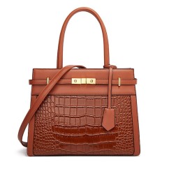 Women Crocodile Pattern PU Leather Square Composite Bag  Serpentine Pattern Retro Ladies Card Pack Purses and Hand Bags Set