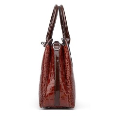 Crocodile PU Leather Women's Bag Two-piece Set of Hand-Held Shoulder Crossbody Bag for Ladies Purses Handbags
