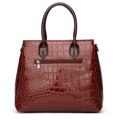 Crocodile PU Leather Women's Bag Two-piece Set of Hand-Held Shoulder Crossbody Bag for Ladies Purses Handbags