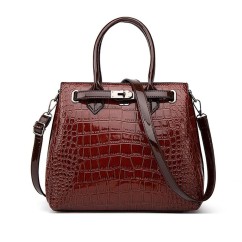 Crocodile PU Leather Women's Bag Two-piece Set of Hand-Held Shoulder Crossbody Bag for Ladies Purses Handbags
