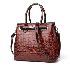 Crocodile PU Leather Women's Bag Two-piece Set of Hand-Held Shoulder Crossbody Bag for Ladies Purses Handbags