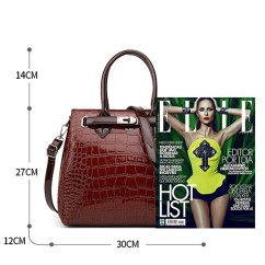 Crocodile PU Leather Women's Bag Two-piece Set of Hand-Held Shoulder Crossbody Bag for Ladies Purses Handbags