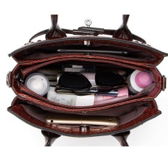 Crocodile PU Leather Women's Bag Two-piece Set of Hand-Held Shoulder Crossbody Bag for Ladies Purses Handbags