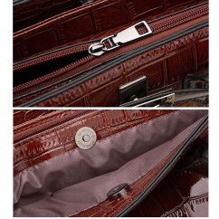 Crocodile PU Leather Women's Bag Two-piece Set of Hand-Held Shoulder Crossbody Bag for Ladies Purses Handbags