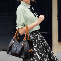 4 Pcs Set Women's Bag Rushed Design Hard PU Leather Ladies Handbag Shoulder Bag Purse and Card Bag Set