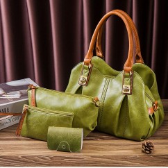 4 Pcs Set Women's Bag Rushed Design Hard PU Leather Ladies Handbag Shoulder Bag Purse and Card Bag Set