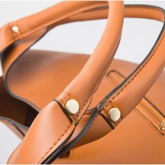 Women Rivet Bucket Handbag Large Capacity PU Leather Shoulder Bag Female Wild 3 Pcs Set Retro Tote Messenger Bags