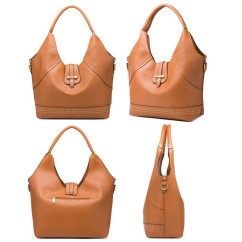 Women Rivet Bucket Handbag Large Capacity PU Leather Shoulder Bag Female Wild 3 Pcs Set Retro Tote Messenger Bags