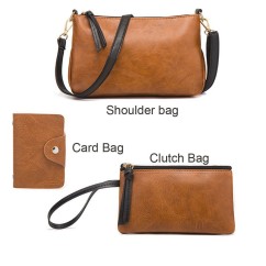 Fashion Women's PU leather Shoulder Bag Large Capacity Simple Style Mother and Child Bag Four piece set