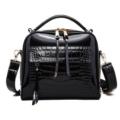 Trendy Portable Womens Crossbody Bags High Quality Bright PU Leather Ladies Handbags Large Casual Bag