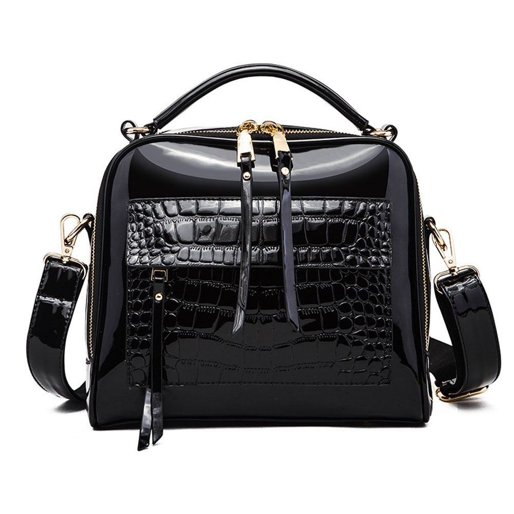 Trendy Portable Womens Crossbody Bags High Quality Bright PU Leather Ladies Handbags Large Casual Bag