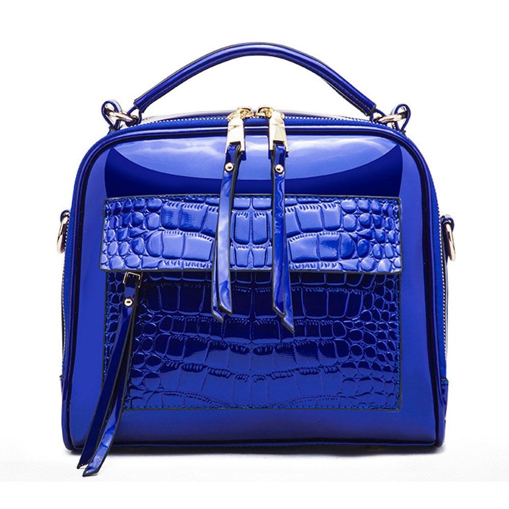 Trendy Portable Womens Crossbody Bags High Quality Bright PU Leather Ladies Handbags Large Casual Bag
