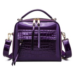 Trendy Portable Womens Crossbody Bags High Quality Bright PU Leather Ladies Handbags Large Casual Bag