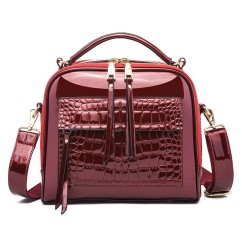 Trendy Portable Womens Crossbody Bags High Quality Bright PU Leather Ladies Handbags Large Casual Bag