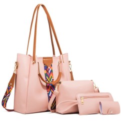 Women Shoulder Bag New PU Leather Hand Bag Retro Trend Ladies Portable Bag 3Pcs Set