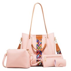 Women Shoulder Bag New PU Leather Hand Bag Retro Trend Ladies Portable Bag 3Pcs Set