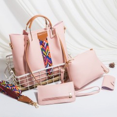 Women Shoulder Bag New PU Leather Hand Bag Retro Trend Ladies Portable Bag 3Pcs Set